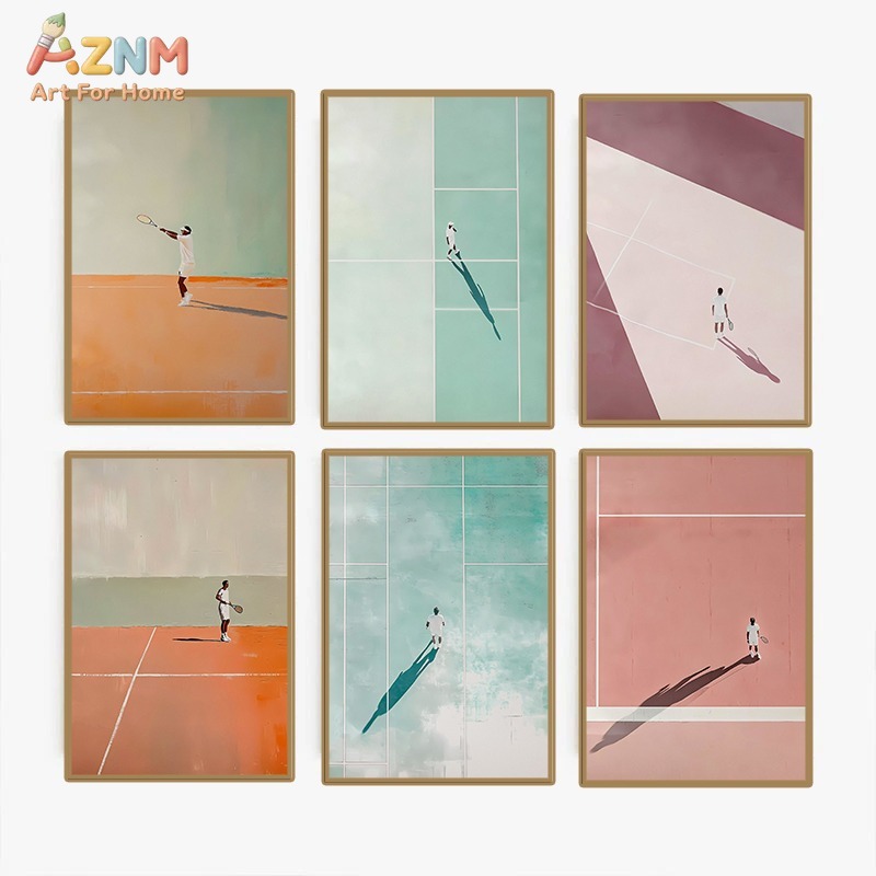 Badminton Quotes - AZNM Minimalist Tennis Player Canvas Wall