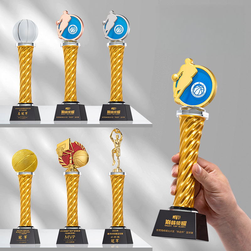 Badminton Championship - Sports series crystal trophy basketball football
