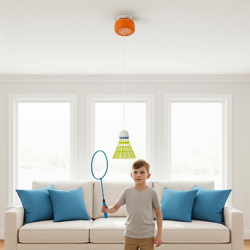 Badminton Single - Automatic Retractable Badminton Trainer Solo Practice