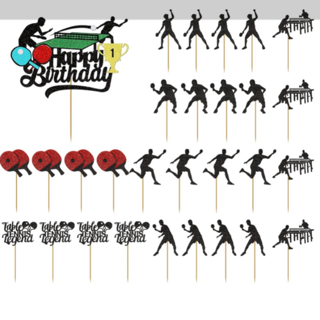 Badminton Quotes - Ping Pong Cake Topper Happy Birthday