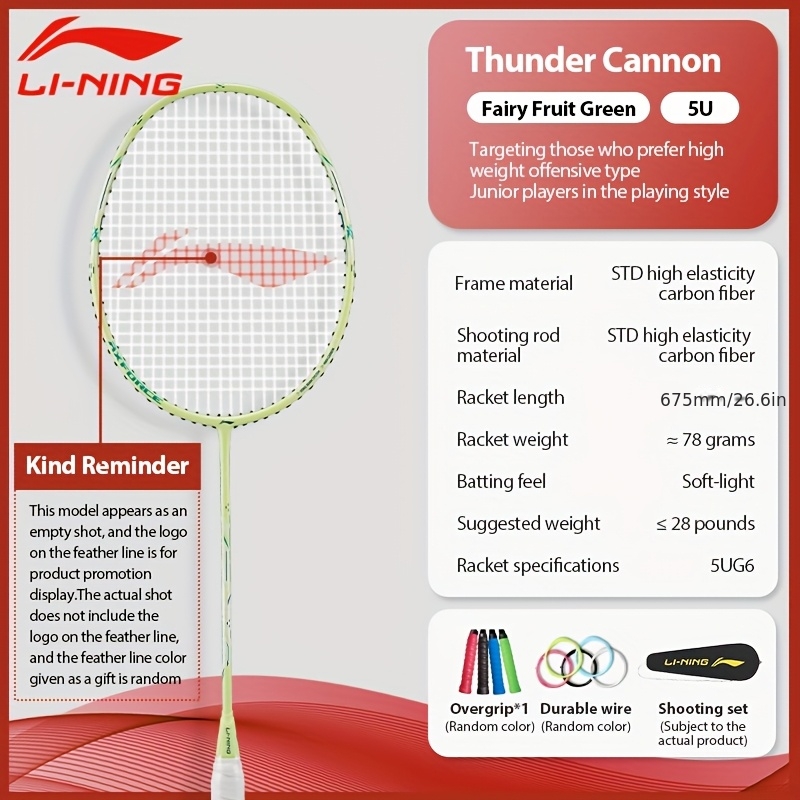 Li-Ning Thunder Mini Cannon Fu - Li Ning Racket recension och pris