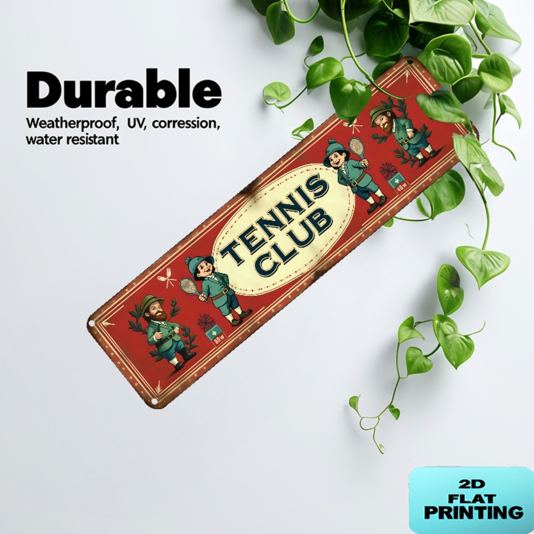 Tennis Club Vintage Metal Wall - Badminton Quotes recension och pris