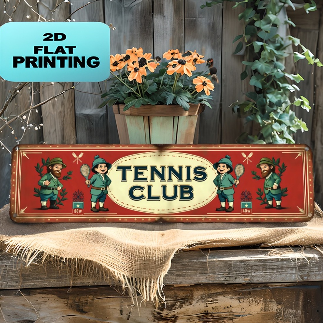 Tennis Club Vintage Metal Wall - Badminton Quotes recension och pris