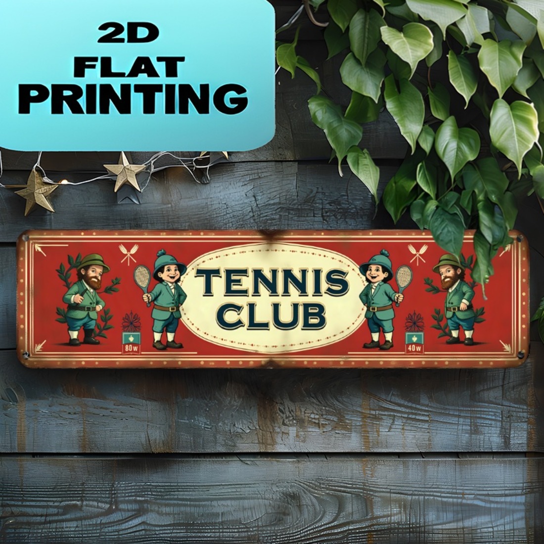 Tennis Club Vintage Metal Wall - Badminton Quotes recension och pris