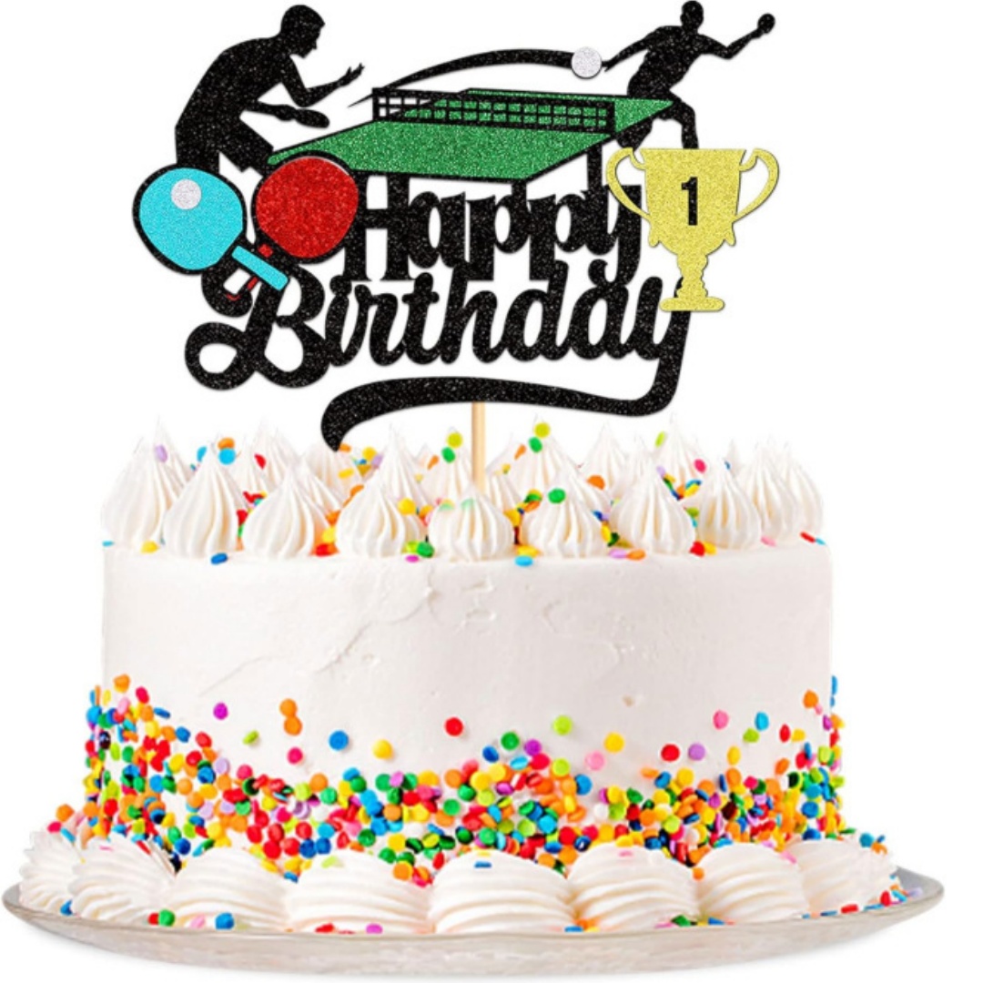 Ping Pong Cake Topper Happy Bi - Badminton Quotes recension och pris