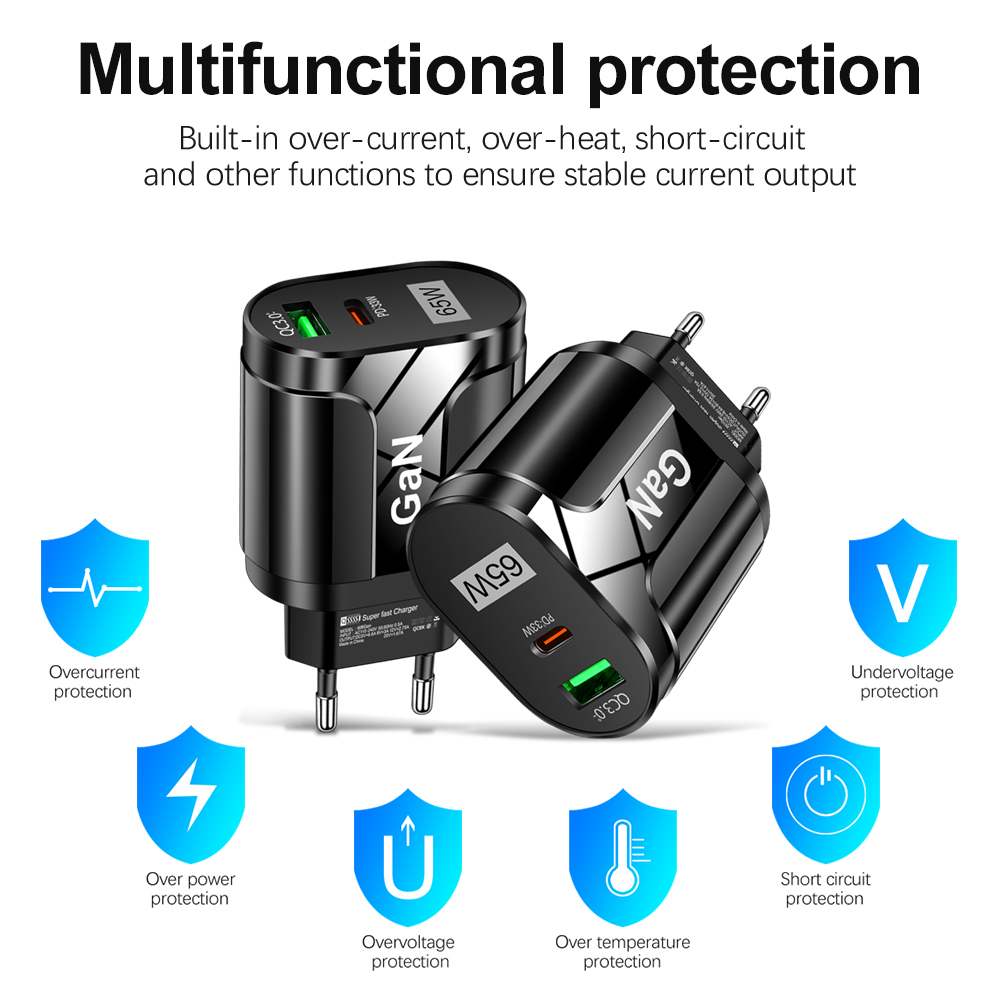 65W GaN USB C Charger Quick Ch - Badminton Korea recension och pris